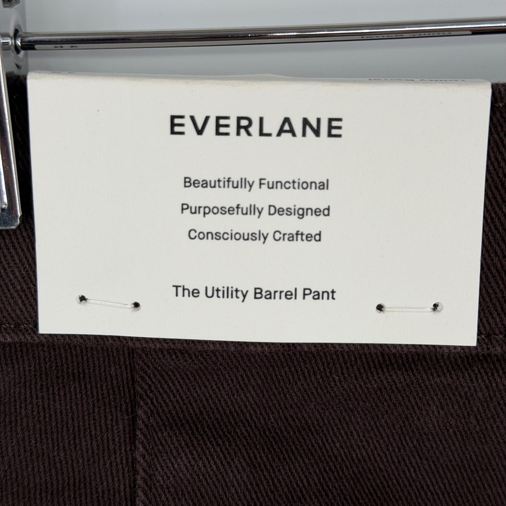 Everlane Utility Barrel Pant Women 4R Brown High Rise Organic Cotton Cropped NEW - Picture 6 of 7